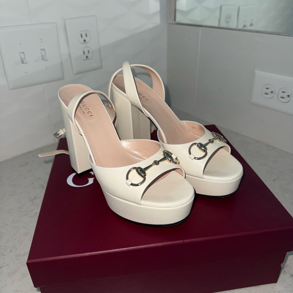 Gucci Women's Cream Platform Heels